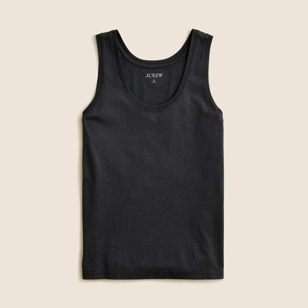 J. Crew Black Scoop Neck Rib Tank